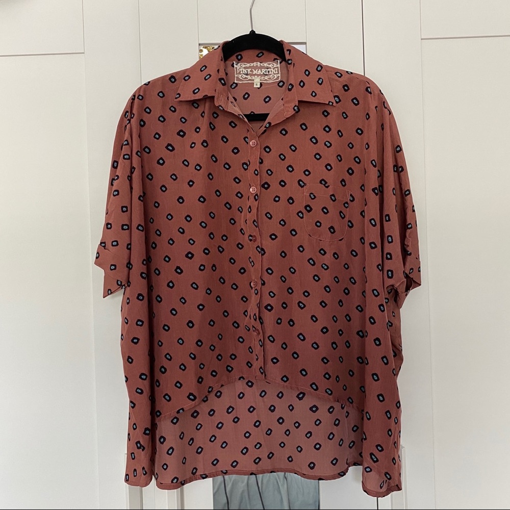 Anthro Burnt Orange Button Down Shirt